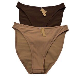 SKIMS Shaping Swim Dipped Bikini Bottom Lot of 2 Sienna Cocoa 2X